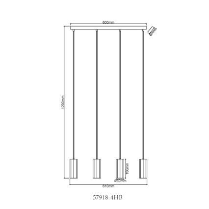 Globo - Lühter 4xGU10/25W/230V must