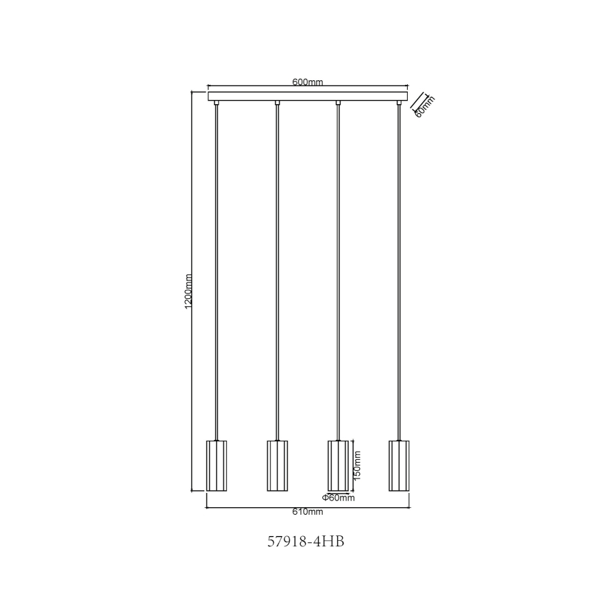 Globo - Lühter 4xGU10/25W/230V must