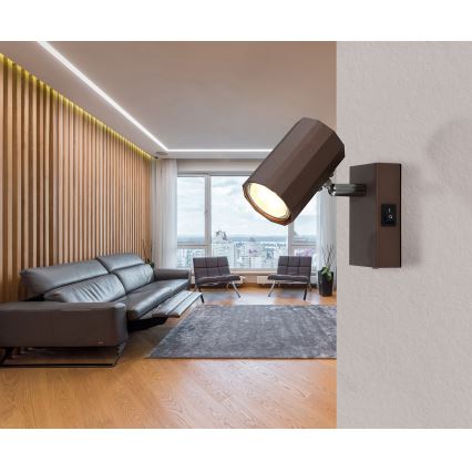 Globo - Kohtvalgusti seinale 1xGU10/25W/230V pruun
