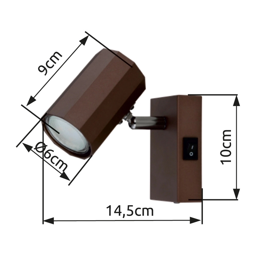Globo - Kohtvalgusti seinale 1xGU10/25W/230V pruun