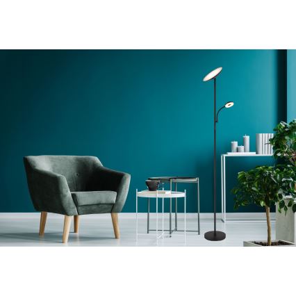 Globo - LED Hämardatav põrandalamp LED/20W/230V+ LED/5W 3000/4000/6500K must