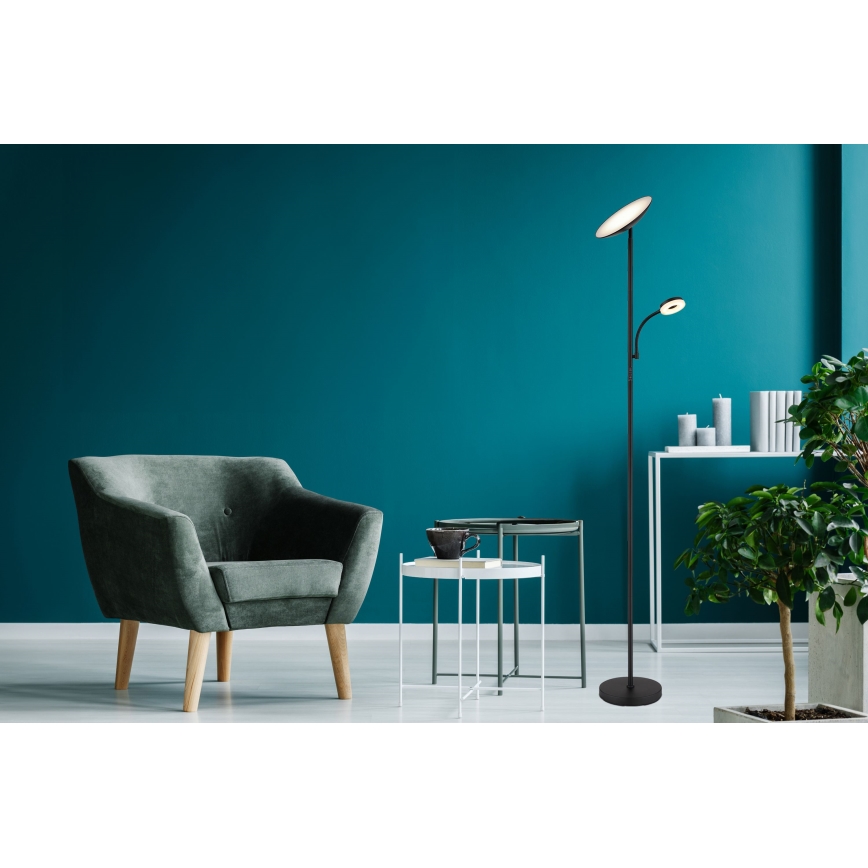 Globo - LED Hämardatav põrandalamp LED/20W/230V+ LED/5W 3000/4000/6500K must