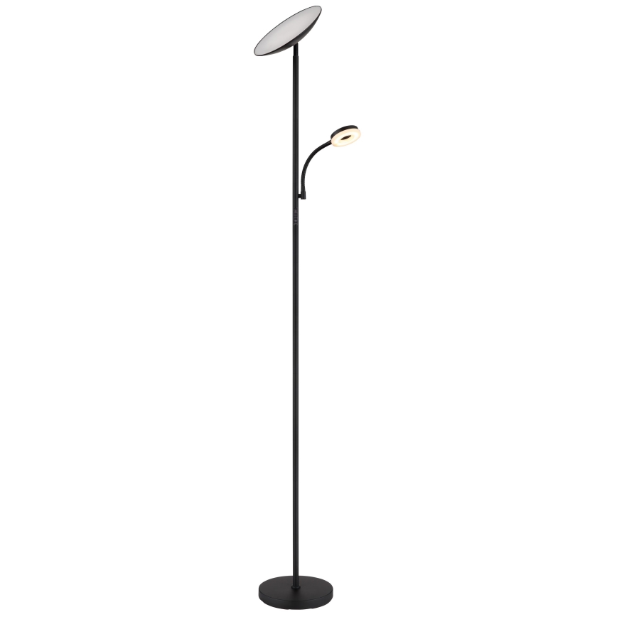Globo - LED Hämardatav põrandalamp LED/20W/230V+ LED/5W 3000/4000/6500K must