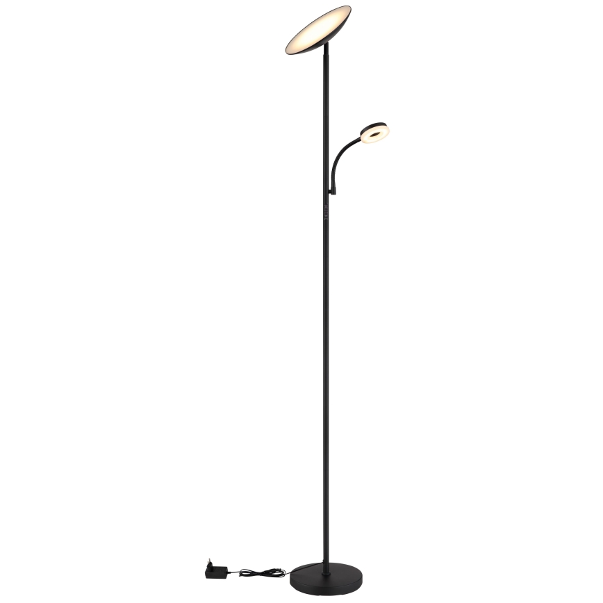 Globo - LED Hämardatav põrandalamp LED/20W/230V+ LED/5W 3000/4000/6500K must