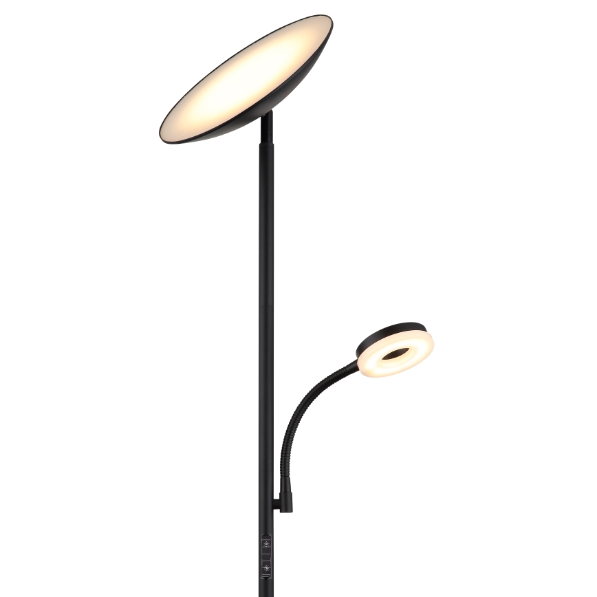 Globo - LED Hämardatav põrandalamp LED/20W/230V+ LED/5W 3000/4000/6500K must
