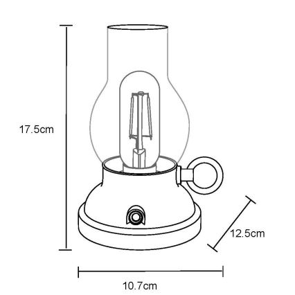 Globo - LED Hämardatav laetav puutetundlik laualamp LED/1W/3,7V 1200 mAh roheline