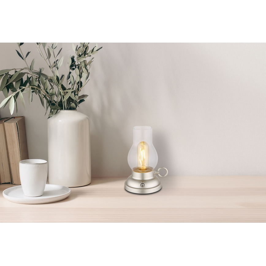 Globo - LED Hämardatav laetav puutetundlik laualamp LED/1W/3,7V 1200 mAh matt kroom