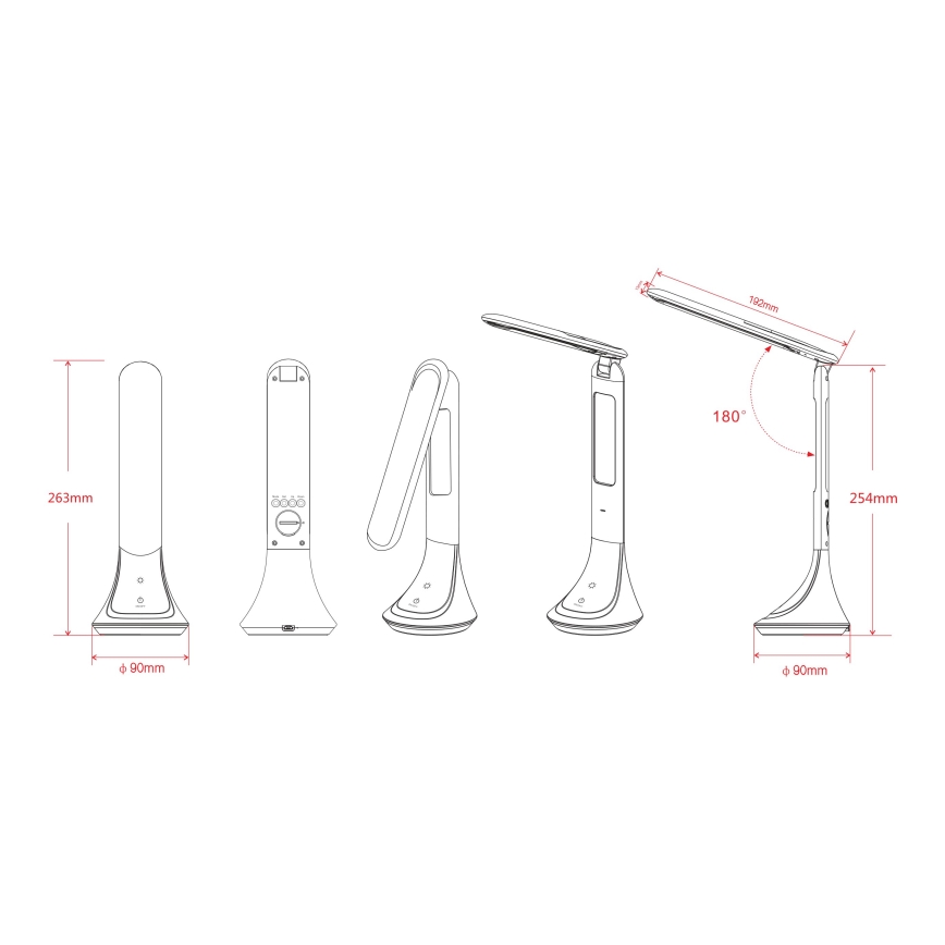 Globo - hämardatav laetav LED-laualamp ekraaniga LED/4W/230V 2200 mAh must