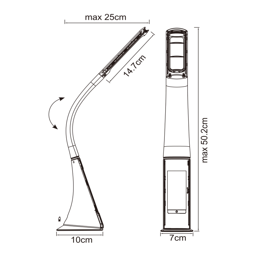 Globo - LED-hämardatav puutetundlik laualamp ekraaniga LED/6,5W/230V 3000/4500/5800K valge