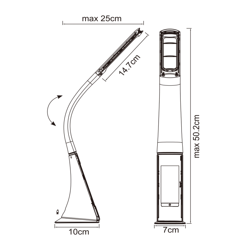 Globo - LED puutejuhtimisega hämardatav lauavalgusti ekraaniga LED/6,5W/230V 3000/4500/5800K must