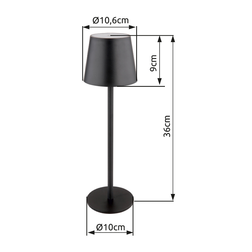 Globo - LED Hämardatav puutetundlik väli lamp LED/3W/3,7V IP44 1800mAh + USB must