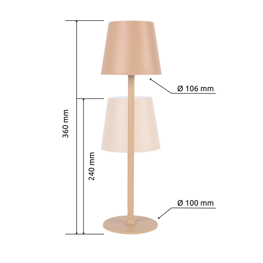Globo - LED Hämardatav puutetundlik väli lamp LED/3W/3,7V IP44 1800 mAh USB beež