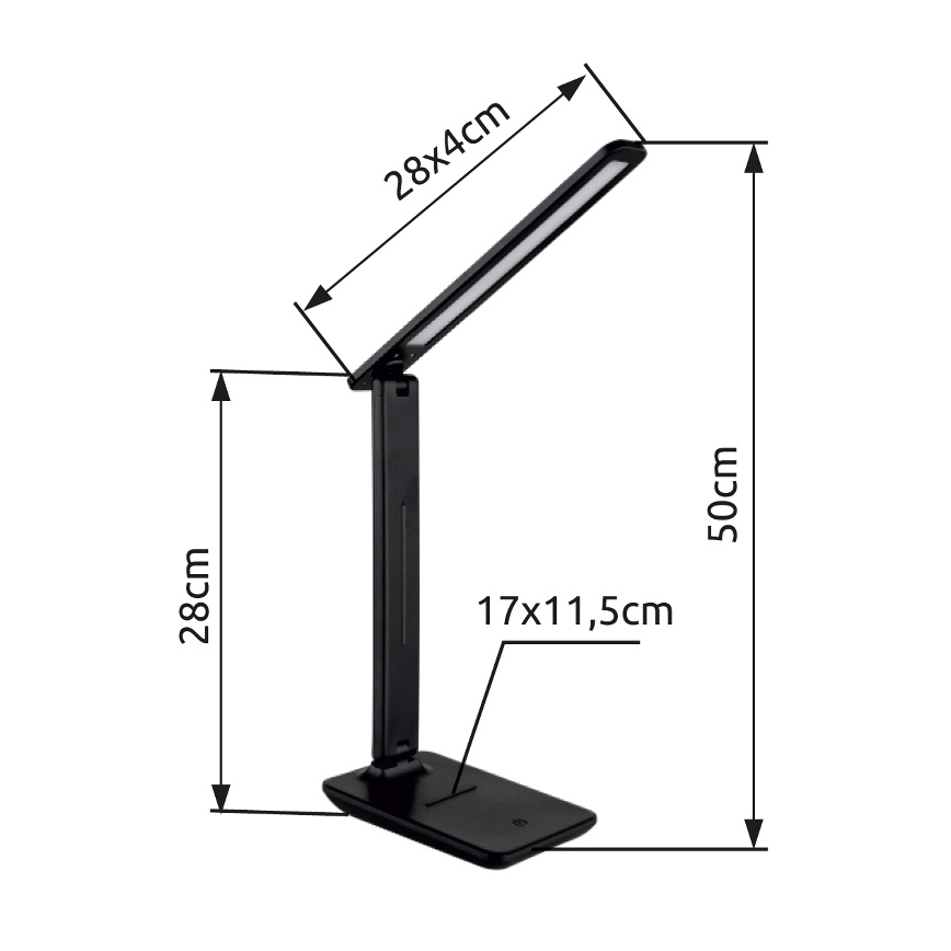 Globo - LED Puutetundlik hämardatav laualamp LED/5W/230V 2700/4000/6500K must