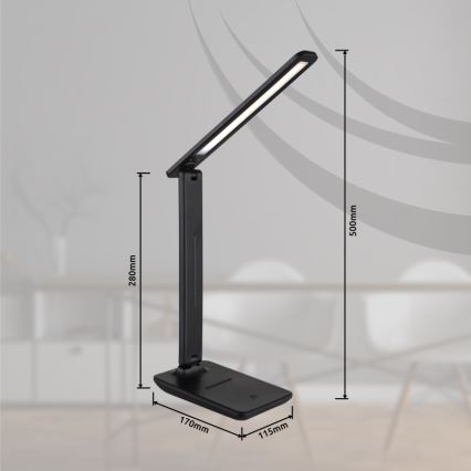 Globo - LED Puutetundlik hämardatav laetav laualamp LED/5W/5V 2700/4000/6500K 1800 mAh must