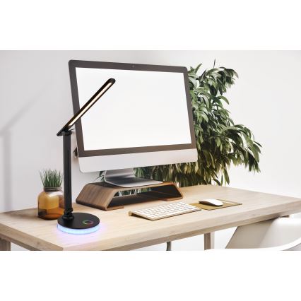 Globo - LED RGBW Hämardatav puutetundlik laualamp LED/5W/230V + LED/2W 2700K/4000K/6500K must
