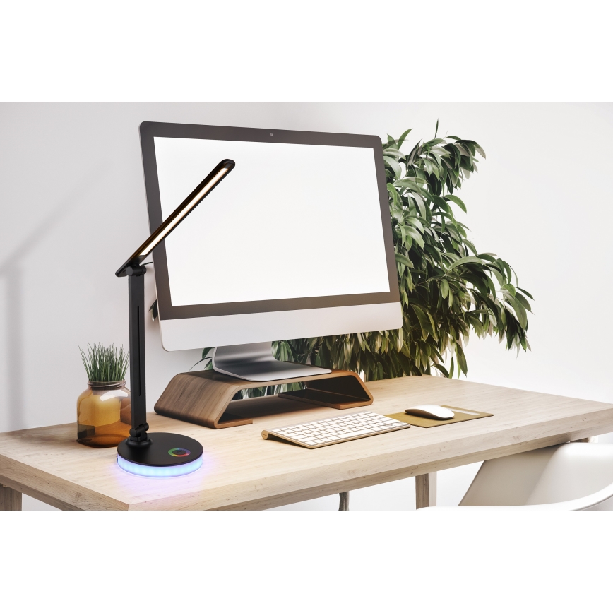 Globo - LED RGBW Hämardatav puutetundlik laualamp LED/5W/230V + LED/2W 2700K/4000K/6500K must