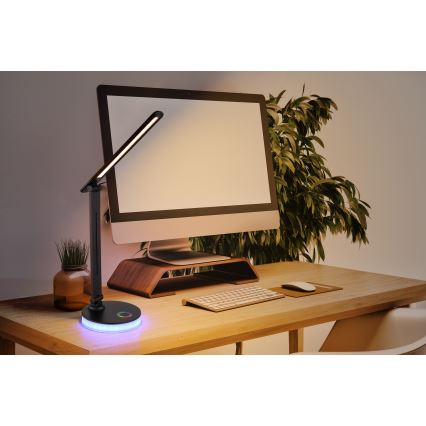 Globo - LED RGBW Hämardatav puutetundlik laualamp LED/5W/230V + LED/2W 2700K/4000K/6500K must