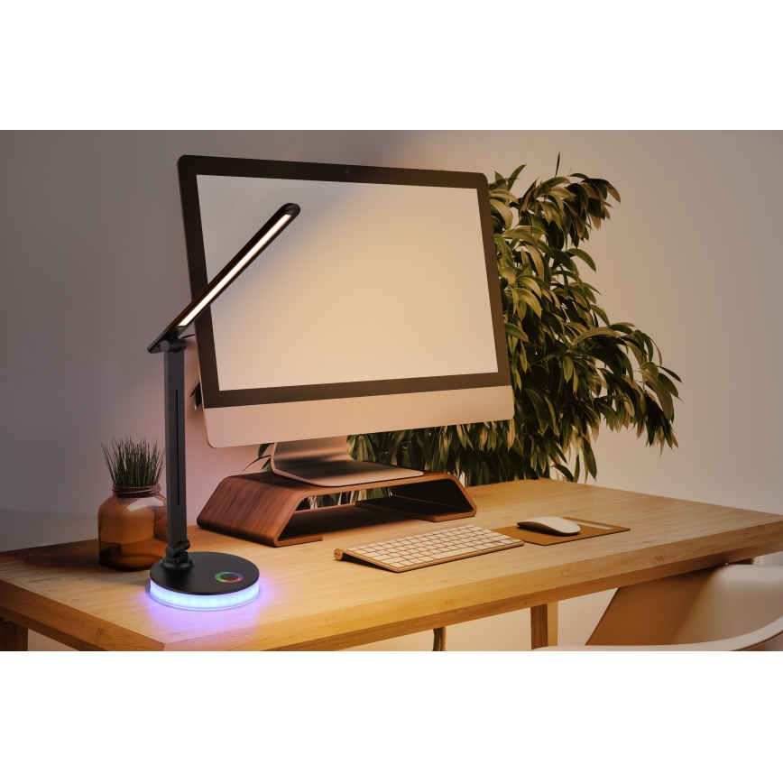 Globo - LED RGBW Hämardatav puutetundlik laualamp LED/5W/230V + LED/2W 2700K/4000K/6500K must