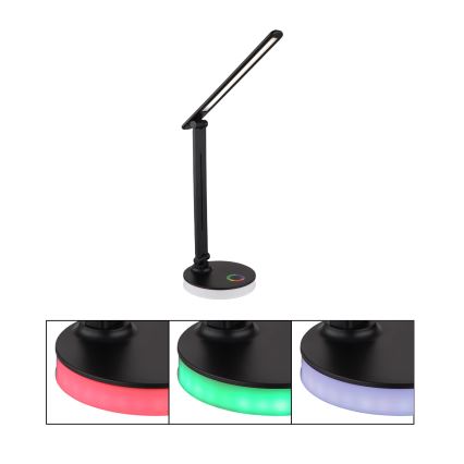 Globo - LED RGBW Hämardatav puutetundlik laualamp LED/5W/230V + LED/2W 2700K/4000K/6500K must
