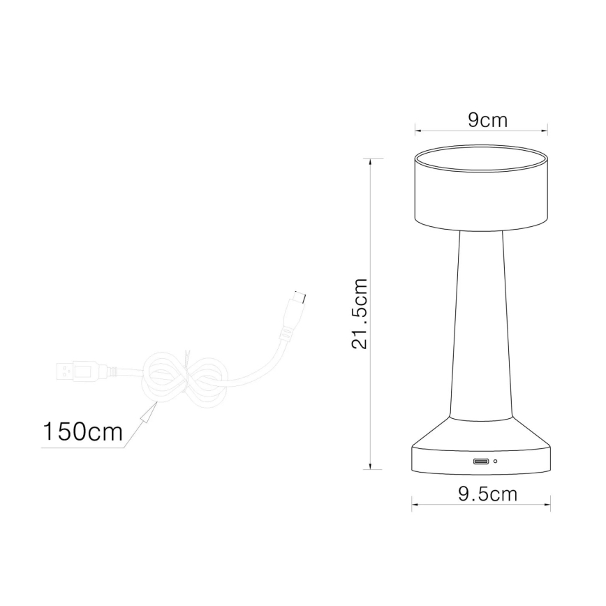 Globo - LED Hämardatav puutetundlik laualamp LED/1W/3,7V 2700K/4000K/6500K 800 mAh USB kuldne