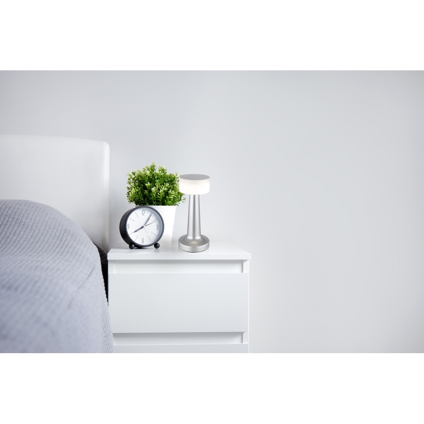Globo - LED Hämardatav puutetundlik laualamp LED/1W/3,7V 2700K/4000K/6500K 800 mAh USB matt kroom