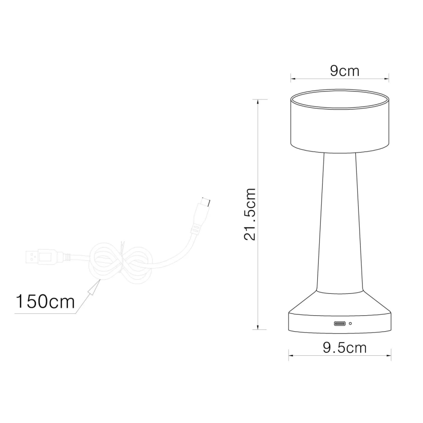 Globo - LED reguleeritav puutetundlik lauavalgusti LED/1W/3,7V 2700K/4000K/6500K 800 mAh USB mattkroom