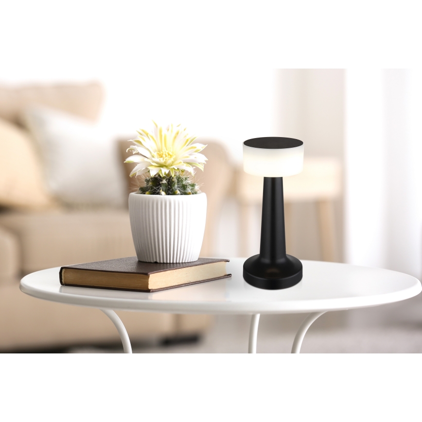 Globo - LED Hämardatav puutetundlik laualamp LED/1W/3,7V 2700K/4000K/6500K 800 mAh USB must