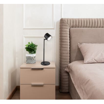 Globo - LED Hämardatav puutetundlik laualamp 4-ühes LED/6W/3,7V 3000K/4000K/6500K 1500 mAh USB must