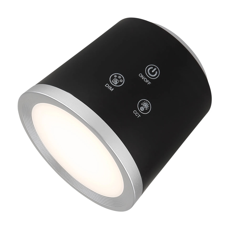 Globo - LED Hämardatav puutetundlik laualamp 4-ühes LED/6W/3,7V 3000K/4000K/6500K 1500 mAh USB must