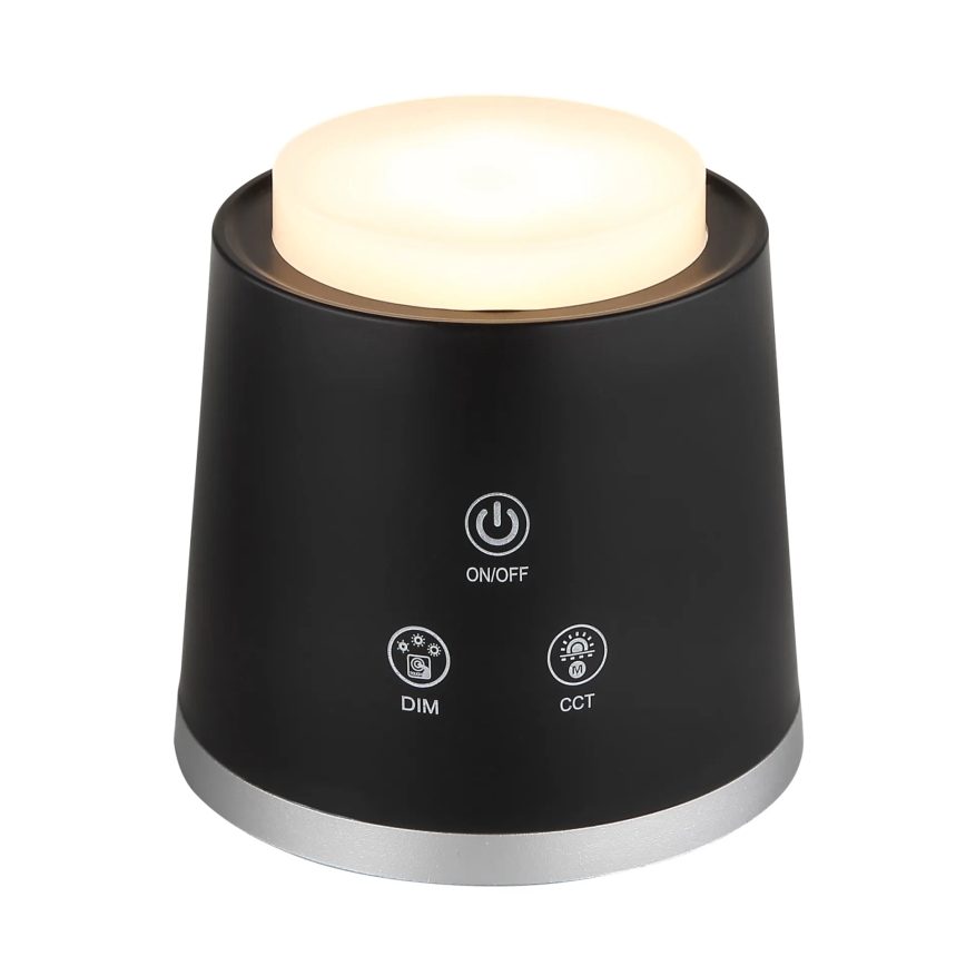 Globo - LED Hämardatav puutetundlik laualamp 4-ühes LED/6W/3,7V 3000K/4000K/6500K 1500 mAh USB must