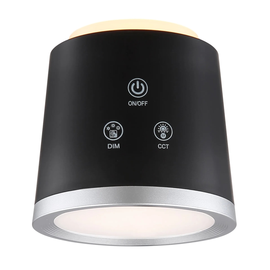 Globo - LED Hämardatav puutetundlik laualamp 4-ühes LED/6W/3,7V 3000K/4000K/6500K 1500 mAh USB must
