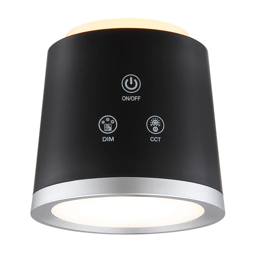 Globo - LED Hämardatav puutetundlik laualamp 4-ühes LED/6W/3,7V 3000K/4000K/6500K 1500 mAh USB must