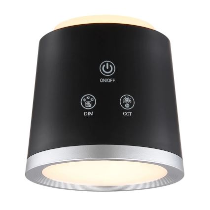 Globo - LED Hämardatav puutetundlik laualamp 4-ühes LED/6W/3,7V 3000K/4000K/6500K 1500 mAh USB must