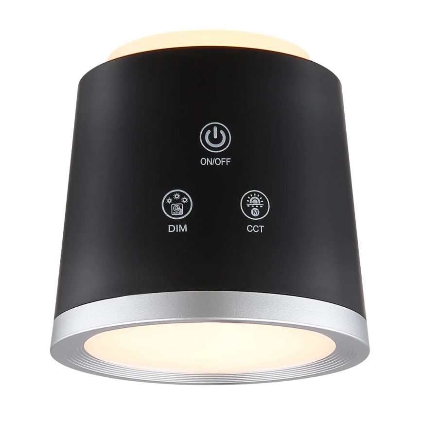 Globo - LED Hämardatav puutetundlik laualamp 4-ühes LED/6W/3,7V 3000K/4000K/6500K 1500 mAh USB must