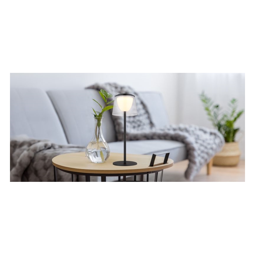 Globo - LED Hämardatav puutetundlik väli laualamp LED/1,8W/5V IP44 1800 mAh must/läbipaistev