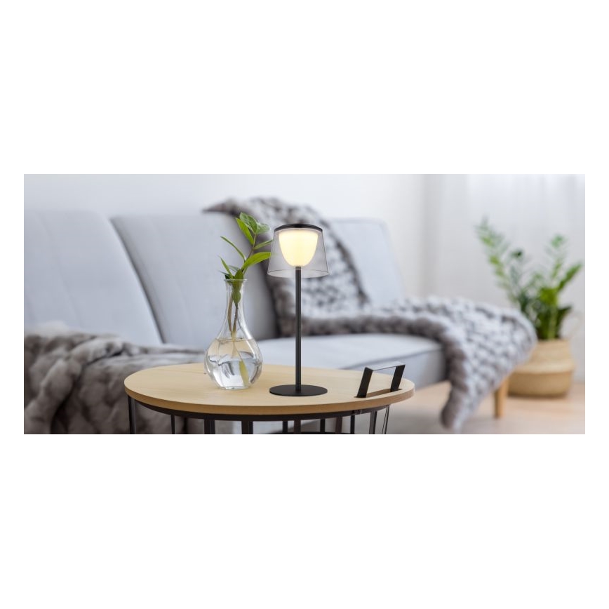 Globo - LED reguleeritav puutetundlik välistingimustes lauavalgusti LED/1,8W/5V IP44 1800 mAh must/suitsune