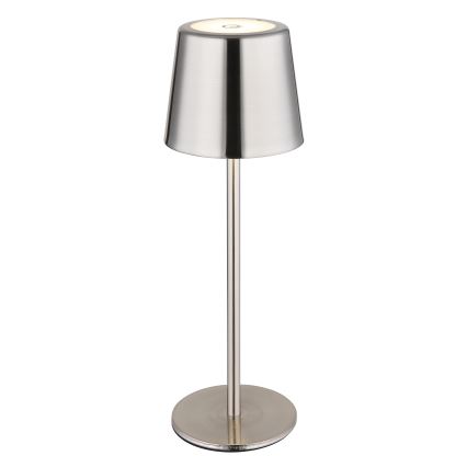 Globo - hämardatav puutetundlik laetav LED-laualamp LED/2W/3,7V 3000/4000/6000K 2200 mAh läikiv kroom