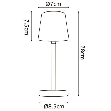 Globo - LED Hämardatav väli puutetundlik Laualamp LED/2W/5V 3000/4000/6000K 2200 mAh IP44 kreemikas