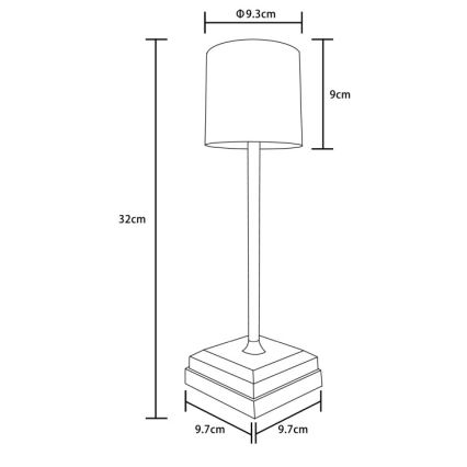 Globo - LED-hämardatav puutetundlik laetav laualamp LED/1,5W/5V 2200 mAh must
