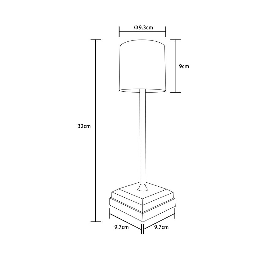 Globo - LED-hämardatav puutetundlik laetav laualamp LED/1,5W/5V 2200 mAh must