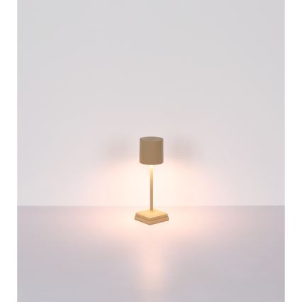 Globo - LED-hämardatav puutega juhitav laetav laualamp LED/1,5W/5V 2200 mAh beež