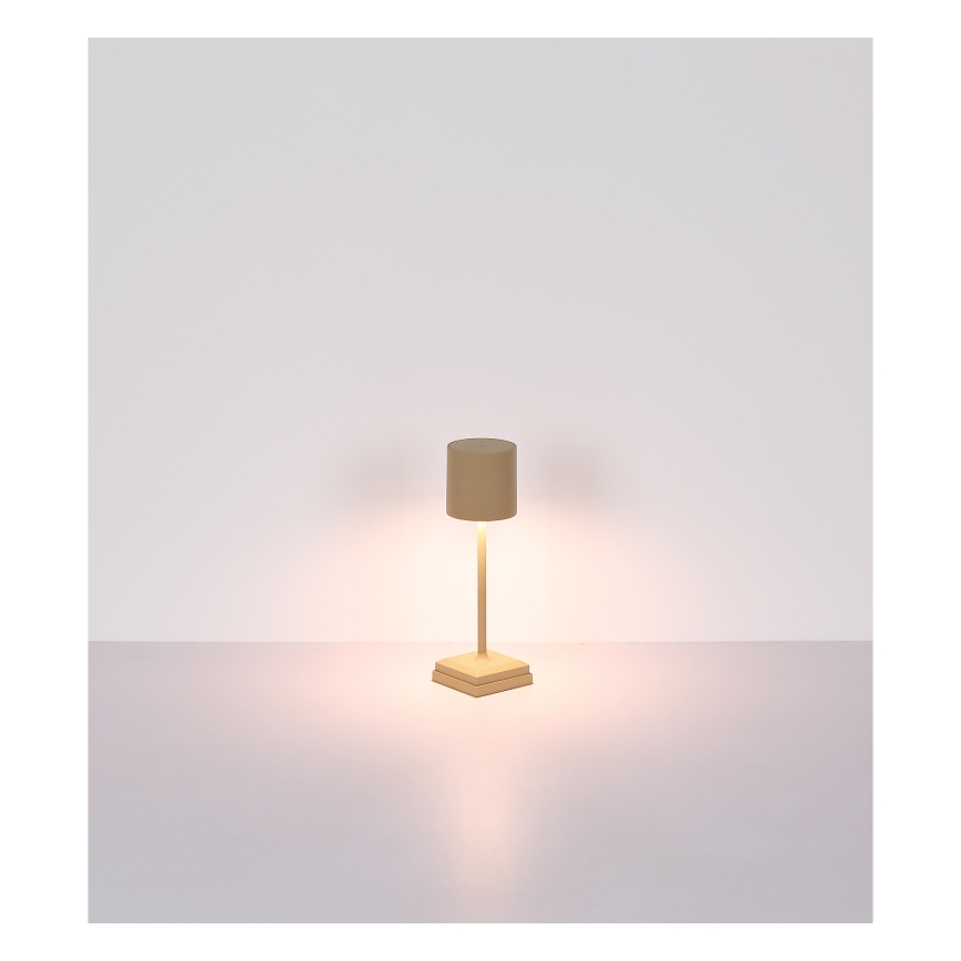 Globo - LED-hämardatav puutega juhitav laetav laualamp LED/1,5W/5V 2200 mAh beež