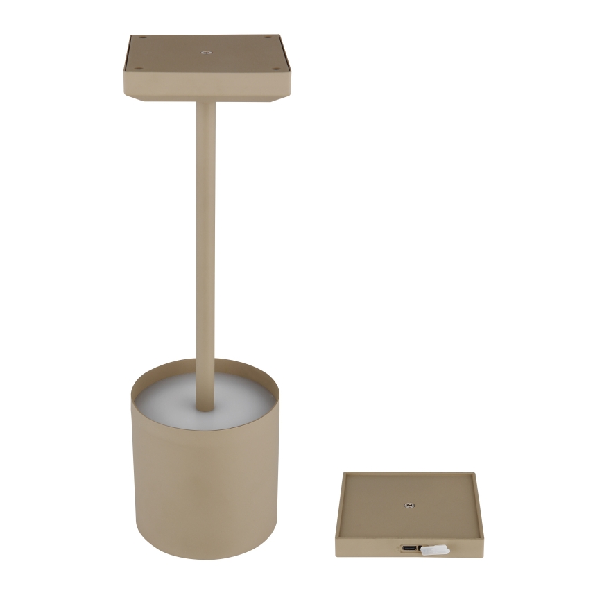 Globo - LED-hämardatav puutega juhitav laetav laualamp LED/1,5W/5V 2200 mAh beež