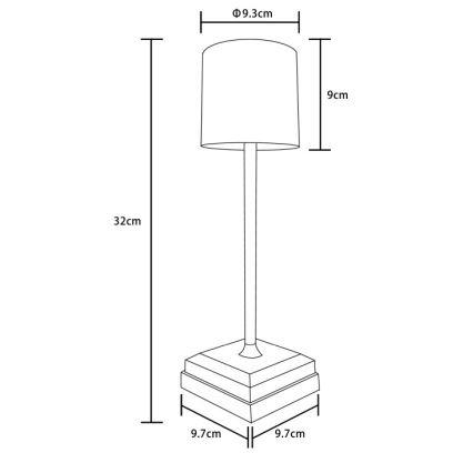 Globo - LED-hämardatav puutega juhitav laetav laualamp LED/1,5W/5V 2200 mAh beež