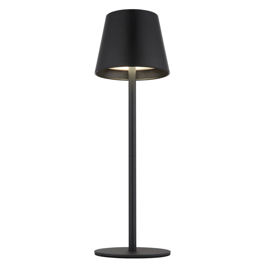 Globo - hämardatav puutetundlik laetav välistingimustesse mõeldud lauavalgusti 3-ühes LED/3W/5V 3000/4000/5000K IP54 1800 mAh must