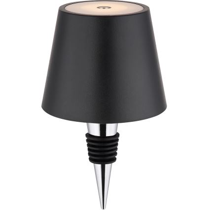 Globo - hämardatav puutetundlik laetav välistingimustesse mõeldud lauavalgusti 3-ühes LED/3W/5V 3000/4000/5000K IP54 1800 mAh must
