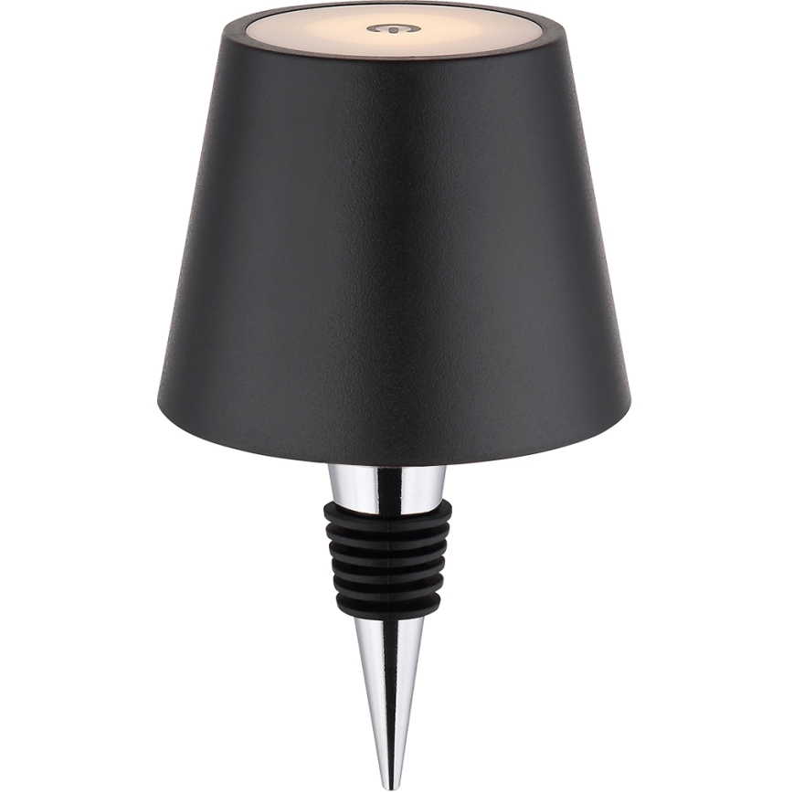Globo - hämardatav puutetundlik laetav välistingimustesse mõeldud lauavalgusti 3-ühes LED/3W/5V 3000/4000/5000K IP54 1800 mAh must
