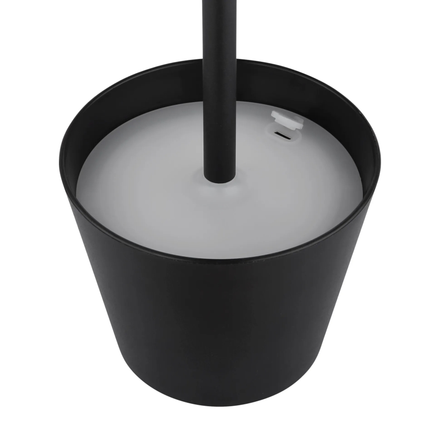 Globo - hämardatav puutetundlik laetav välistingimustesse mõeldud lauavalgusti 3-ühes LED/3W/5V 3000/4000/5000K IP54 1800 mAh must