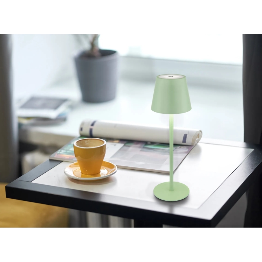 Globo - LED hämardatav puutetundlik laetav välitingimustes laualamp 3-ühes LED/3W/5V 3000/4000/5000K IP54 1800 mAh roheline