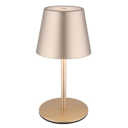Globo - LED hämardatav puutetundlik laetav välistingimustele sobiv lauavalgusti 3-ühes LED/3W/5V 3000/4000/5000K IP54 1800 mAh messing